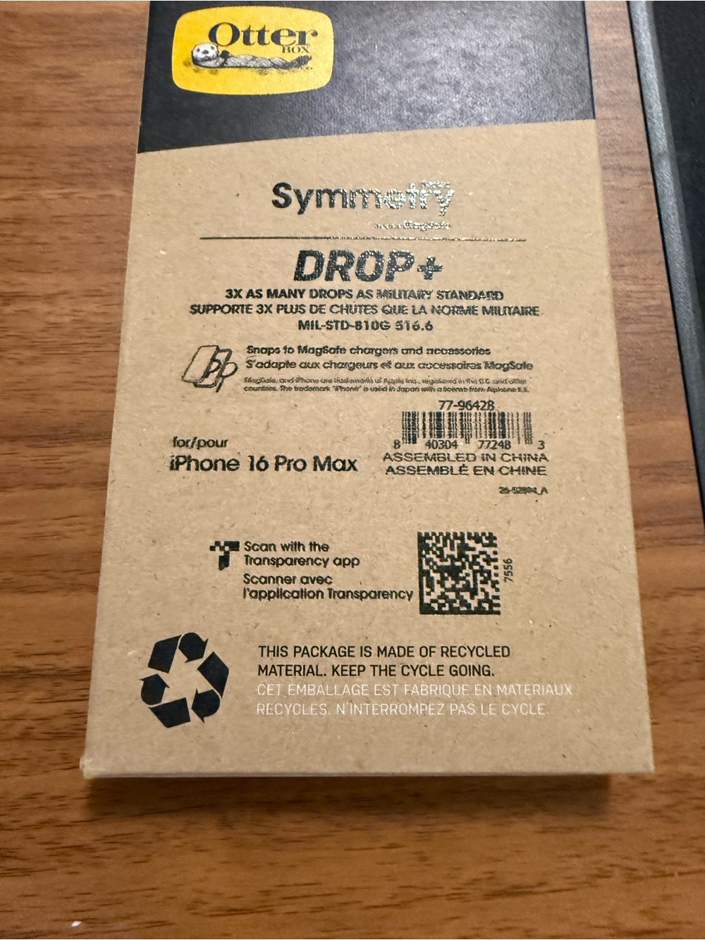 OtterBox Symmetry Drop+ Case Packaging for iPhone 16 Pro Max - Brown Kraft